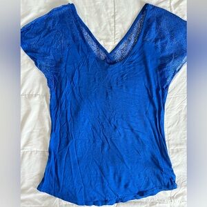 Elegant Blue Lace Women's Top